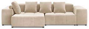 Beżowy aksamitny narożnik (róg zmienny) Rome Velvet – Cosmopolitan Design