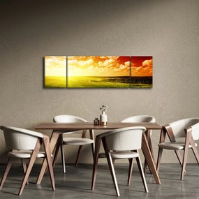 Obraz łąki ze świecącym słońcem (170x50 cm)
