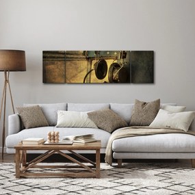 Obraz - Słuchawki lotnicze w stylu vintage (170x50 cm)