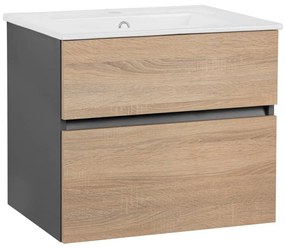 Wisząca szafka bez umywalki w dekorze dębu 60x52 cm Wisla – Støraa
