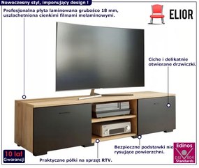 Nowoczesna szafka RTV dąb artisan + czarny - Armo