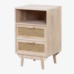 Kwadratowa Szafka Nocna 40x40 Cm Z Miejscem Do Przechowywania, Drewno Ralik Naturalna - Sklum