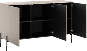 Komoda Sonatia 150 cm trzydrzwiowa - kaszmir / nogi czarne