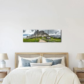 Obraz - W austriackich górach (z zegarem) (90x30 cm)