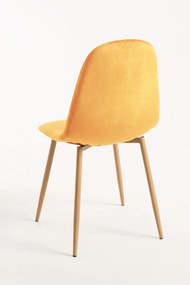 Zestaw 4 aksamitnych krzese Teok