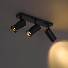 Nowoczesna lampa sufitowa czarna 3-punktowa GU10 70mm - Jeana Luxe