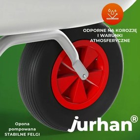 Taczka ogrodowa ocynkowana LARRY, max. pojemność 80l/100kg, srebrna/czarna Gardebruk