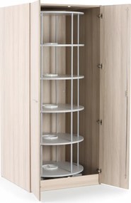 Szafa z obrotowym regałem na segregatory, 5 poziomów, zamykana na klucz, dąb naturalny