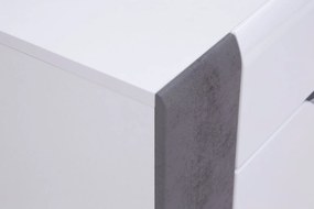 Komoda z Szufladami do Salonu NOVO 107 cm Biała / beton Nowoczesna