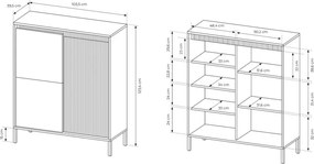 Wysoka Komoda SENSO 3D push-to-open