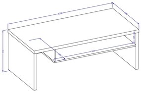 Stolik kawowy CROSS 120x60 zielony/czarny HELVETIA