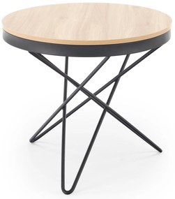 Ława okrągła MDF naturalny/czarny 60/55 LEILA