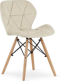 Krzesło Valora WAKO Velvet Beige z nogami bukowymi x1