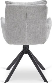 Zestaw Stół Prostokątny Rozkładany HAMPTON 160-240 cm Dąb/Czarny i 4 Krzesła PAUL Szare