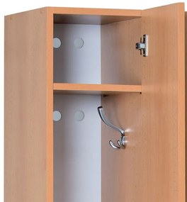 Drewniana szafka ubraniowa S5, 2-drzwiowa, 1900 x 600 x 420 mm, zamek cylindryczny, zielony