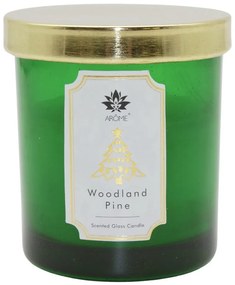 Świeca zapachowa w kolorowym szkle z pokrywką,Woodland Pine, 125 g