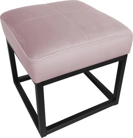 Pufa MAX tkanina Welur loft ławka podnóżek metal : Kolor Stelaża - Czarny , Kolor tkaniny - VELVET - MG55, Typ tkaniny - Velvet