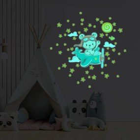Naklejka dziecięca na ścianę 30x25 cm Pilot Bear – Ambiance