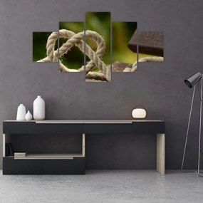 Obraz serca z liny (125x70 cm)