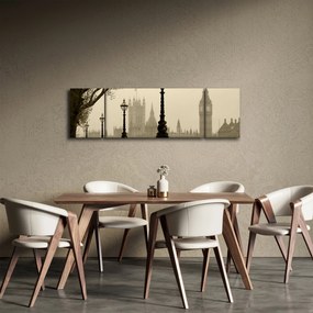 Obraz - Londyn we mgle, Anglia (170x50 cm)