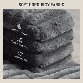 HOMCOM Szezlong 2-osobowy, sofa z funkcją spania 134 x 151 cm z uchwytami na napoje, do salonu, szara | Aosom PL