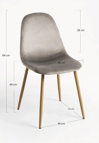 Zestaw 4 Krzese Teok Aksamitne