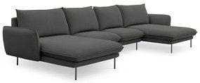 Ciemnoszara sofa w kształcie litery U Cosmopolitan Design Vienna