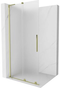 Mexen Velar L ścianka prysznicowa rozsuwana Walk-in 100 x 200 cm, szron 8 mm, złota - 871-100-003-33-50