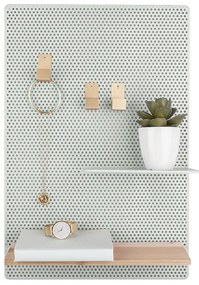 Tablica na notatki PERKY MESH, półeczki + haczyki, 52 x 35 cm