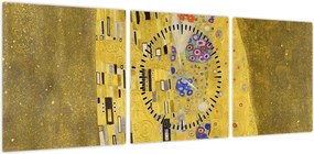 Obraz - Pocałunek (z zegarem) (90x30 cm)