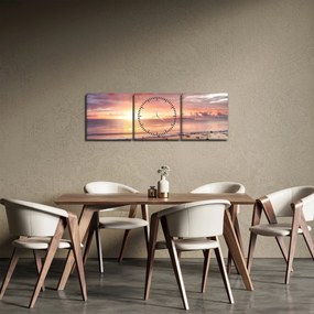 Obraz - Morska panorama (z zegarem) (90x30 cm)