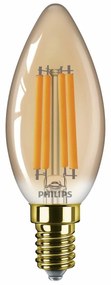 Żarówka LED Philips E14 B35 6W (40W) 1800K,nieściemnialna, bursztynowa