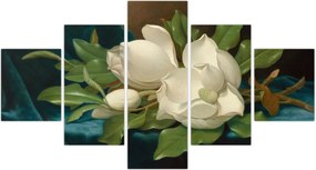 Obraz - Martin Johnson Heade, Giant Magnolias on a Blue Velvet Cloth, reprodukcje (125x70 cm)