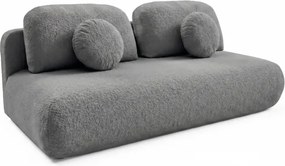 Sofa BASE Rozkładana Dwuosobowa Ciemnoszara Boucle Nowoczesna