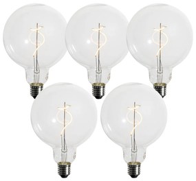 Zestaw 5 ściemnialnych żarówek LED E27 z żarnikiem spiralnym G125 4W 270LM 2200K