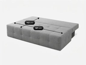 Sofa z Funkcją Spania MORANA Szara Szenil Nowoczesna