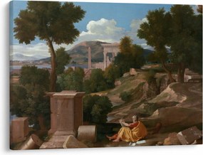 Obraz - Nicolas Poussin, Landscape with Saint John on Patmos, reprodukcje (70x50 cm)