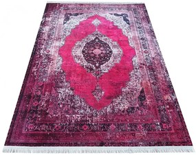 Różowy prostokątny dywan w stylu vintage N5-R81
