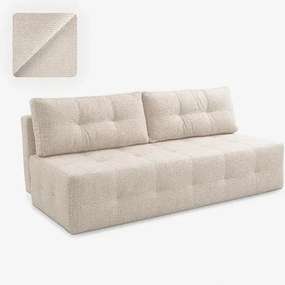 Sofa z Funkcją Spania MORANA Kremowa Szenil Nowoczesna