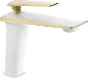 Mexen Purus bateria umywalkowa, biała/złota - 745800-25