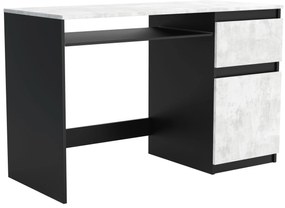 Biurko komputerowe młodzieżowe szkolne 120 cm REMI1 Czarny/Beton