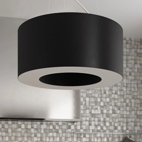 Czarna lampa wisząca z tekstylnym kloszem ø 50 cm Galata – Nice Lamps