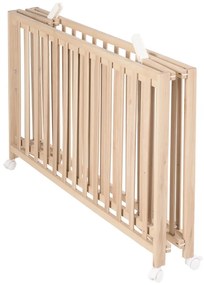 Naturalne łóżeczko na kółkach 60x120 cm Fold up – Roba