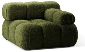 Zielony moduł sofy z materiału bouclé (prawostronny) Bellis – Micadoni Home