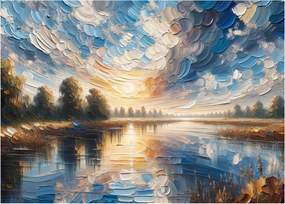 Obraz - Obraz słońca nad wodą (70x50 cm)