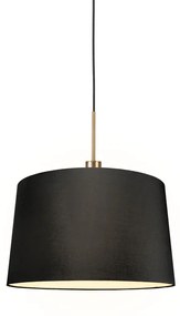 Lampa wisząca brąz klosz czarny 45cm - Combi Nowoczesny Oswietlenie wewnetrzne