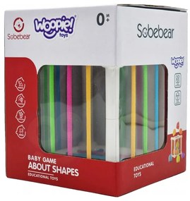 Woopie baby elastyczna kostka sensoryczna sorter dla dzieci zwierzątka + grzechotka 7 el.