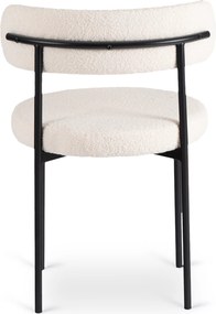 Krzesło Tapicerowane do Salonu TULSA Kremowe Boucle Nowoczesne