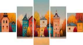Obraz - Jesienna wieś (125x70 cm)
