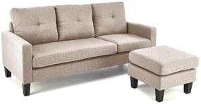 Sofa beżowa wypoczynkowa z podnóżkiem A0-N41